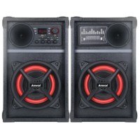 KIT 2 CAIXAS DE SOM AMPLIFICADA 500W Bluetooth, R&aacute;dio FM, Cart&atilde;o USB/SD + 02 MICROFONES