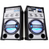 KIT 2 CAIXAS DE SOM AMPLIFICADA NKS 150W RMS FALANTES DE 10 POLEGADAS FM SD USB Bluetooth MP3 + MICROFONE    