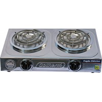 FOG&Atilde;O EL&Eacute;TRICO PORT&Aacute;TIL 2 BOCAS INOX 2000w