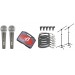 KIT 05 MICROFONES COM FIO COM PEDESTAL