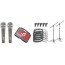 KIT 05 MICROFONES COM FIO E PEDESTAL