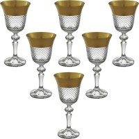 JOGO DE 6 TA&Ccedil;AS DE CRISTAL LAPIDADO DIANE