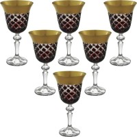 JOGO DE 6 TA&Ccedil;AS DE CRISTAL LAPIDADO NOEMI