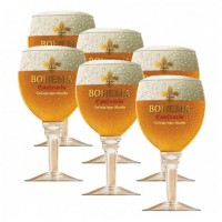 CONJUNTO COM 6 TA&Ccedil;AS BOHEMIA PARA CERVEJA 