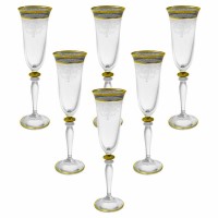 JOGO DE TA&Ccedil;AS FLUTE DOURADA