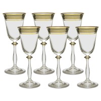 JOGO DE TA&Ccedil;AS PARA VINHO BRANCO EM CRISTAL