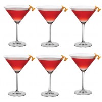 KIT 06 TA&Ccedil;AS PARA MARTINI CRISTAL 260ml
