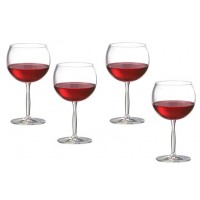 KIT 04 TA&Ccedil;AS DE CRISTAL PARA VINHO TINTO L'E CHATEAU