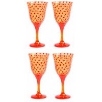 KIT 04 TA&Ccedil;AS PINTADAS &Agrave; M&Atilde;O 300ml ORANGE/BLACK