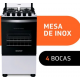 FOGÃO A GAS 4 BOCAS BRASTEMP ACEND. AUTOMATICO BIVOLT - BRANCO