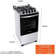 FOGÃO A GAS 4 BOCAS BRASTEMP ACEND. AUTOMATICO BIVOLT - BRANCO