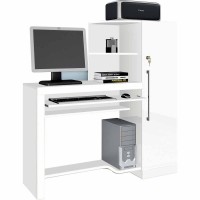 MESA PARA COMPUTADOR PC DESKTOP 1,34m MDP BRILHO UV C/ ARMARIO