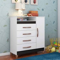 COMODA 4 GAVETAS C/ SAPATEIRA 1m EM MDP BRILHO UV