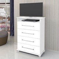 COMODA 4 GAVETAS BRANCA 1,07M C/ SUPORTE DVD
