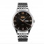 RELOGIO CASUAL SKMEI PRATA C/ PRETO MOSTRADOR DOURADO
