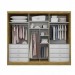 GUARDA-ROUPA CASAL C/ ESPELHO 3 PORTAS 8 GAVETAS OU 6 GAVETAS FREIJO DOURADO OU BRANCO UDINE N. HORIZONTE 