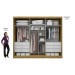 GUARDA-ROUPA CASAL C/ ESPELHO 3 PORTAS 8 GAVETAS OU 6 GAVETAS FREIJO DOURADO OU BRANCO UDINE N. HORIZONTE 