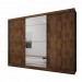 GUARDA-ROUPA CASAL COM ESPELHO 03 PORTAS 08 GAVETAS NATUS N. HORIZONTE CANELA OU 06 GAVETAS BRANCO