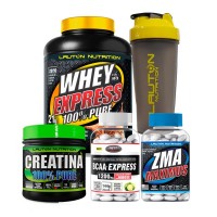 KIT SUPLEMENTOS 2X WHEY CREA BCAA GLU MACA ZMA LAUTON