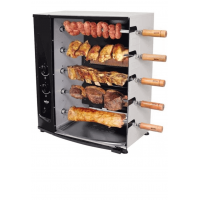 ASSADOR A GAS ROTATIVO ARKE COM 05 ESPETOS GAS GN BIVOLT