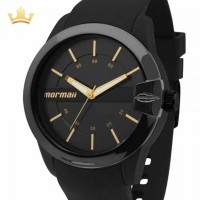 RELOGIO MORMAII FEMININO ANALOGICO RESISTENCIA A AGUA CASUAL PULSEIRA DE BORRACHA VISOR CRISTAL MINERAL