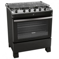 FOGAO DE PISO 05 BOCAS FORNO 100L Tripla Chama - PRETO