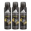 KIT C/ 03 DESODORANTES ADIDAS COOL E CARE CONTROL AEROSOL MASCULINO 150ML INCOLOR
