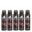 KIT C/ 05 DESODORANTES ADIDAS COOL E CARE SPORT ENERGY AEROSOL MASCULINO 150M