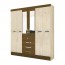 GUARDA-ROUPA CASAL ESPELHADO 6 PORTAS 4 GAVETAS AVELA C/ CASTANHO - 2.04M