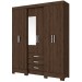 GUARDA-ROUPA CASAL C/ ESPELHO 6 PORTAS 3 GAVETAS BRIZ ALTO BRILHO UV