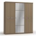 GUARDA-ROUPA CASAL C/ ESPELHO 6 PORTAS 2 GAVETAS KAPPESBERG - NATURE