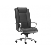 CADEIRA P/ ESCRITORIO PRESIDENTE GIRATORIA FRISOKAR &ndash; MECANISMO SINCRON &ndash; BASE SEMI-ARCADA EM ALUMINIO