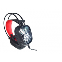 FONE DE OUVIDO HEADSET UZ GAMER USB P/ PC &ndash; PRETO/VERMELHO