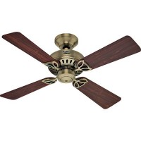 VENTILADOR DE TETO HUNTER FAN 3 VELOCIDADES 4 HELICES &ndash; JACARANDA/CARVALHO