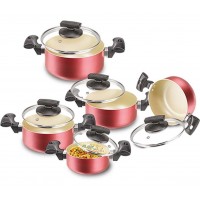 JOGO DE PANELAS EM CERAMICA 5 PECAS 4.5MM CLASS HOME - VERMELHO