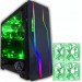 GABINETE GAMER CIRKUIT LED RGB C/ USB 3.0 GRATIS 04 FANS