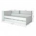 CAMA COM BAU E PRATELEIRA LATERAL + CAMA AUXILIAR - BRANCA