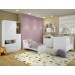 JOGO DE QUARTO INFANTIL COMPLETO C/ BERCO + CAMA + ROUPEIRO + COMODA - BRANCO/PINK