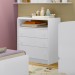 JOGO DE QUARTO INFANTIL COMPLETO C/ BERCO + CAMA + ROUPEIRO + COMODA - BRANCO/PINK