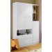 JOGO DE QUARTO INFANTIL COMPLETO C/ BERCO + CAMA + ROUPEIRO + COMODA - BRANCO/PINK