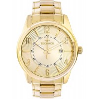 RELOGIO TECHNOS MASCULINO BRIGADIER ANALOGICO 50M ACO INOX DOURADO