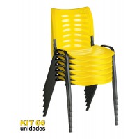 CADEIRA STAR OFFICE PLASTICO SUPORTA AT&Eacute; 100kg - KIT 06 UND