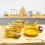 JOGO DE PANELAS LA CUISINE ANTIADERENTE YELLOW 5PC