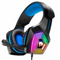 FONE DE OUVIDO GAMER C/ FIO E MICROFONE X-SOLDADO AZUL 