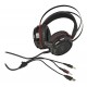 HEADSET GAMER 7.1 KNUP, COM ILUMINAÇÃO USB - P2 BASS VIBRATION - PRETP C/ VERMELHO
