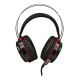 HEADSET GAMER 7.1 KNUP, COM ILUMINAÇÃO USB - P2 BASS VIBRATION - PRETP C/ VERMELHO