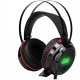 HEADSET GAMER 7.1 KNUP, COM ILUMINAÇÃO USB - P2 BASS VIBRATION - PRETP C/ VERMELHO