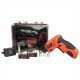 KIT PARAFUSADEIRA BLACK E DECKER C/ 15 ACESSÓRIOS - BATERIA 4.8V C/ LED - PRETO/LARANJA