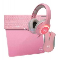 KIT GAMER P/ COMPUTADOR FEMININO DAZZ - ROSA  4 EM 1
