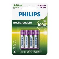 4 PILHAS RECARREGAVEL CILINDRO PHILIPS - 1000MAH